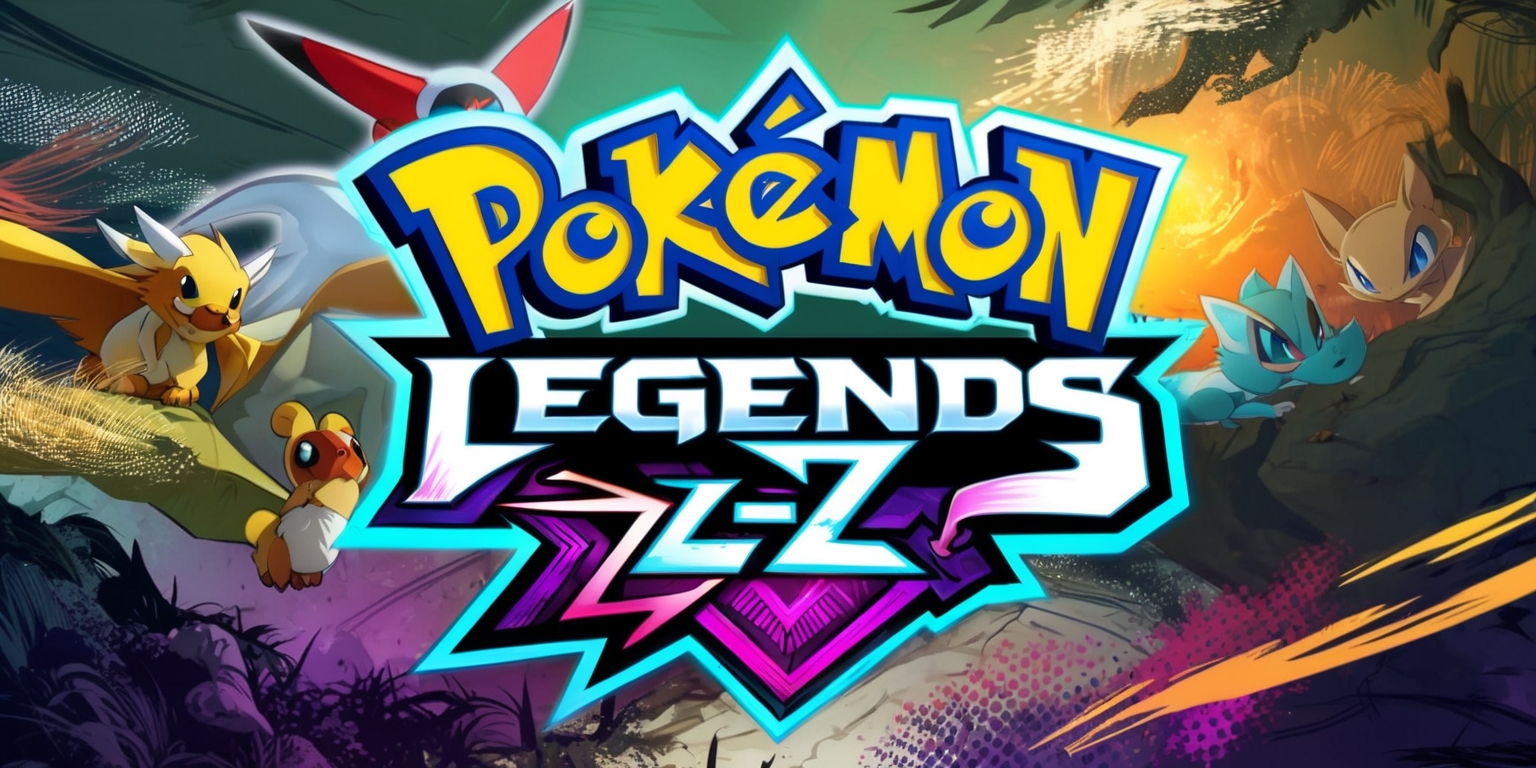 A vibrant video game-themed illustration depicting the logo of Pokémon Legends: Z-A, with a stylized font and a mix of bold and adventurous colors, set against a dynamic background that blends elements of nature and fantasy, featuring iconic Pokémon characters in the forefront, with intricate textures and subtle shading, and incorporating subtle hints of Japanese-inspired design elements, with the title text prominently displayed in a modern, futuristic style, with a metallic sheen, and the overall composition balanced and visually striking.